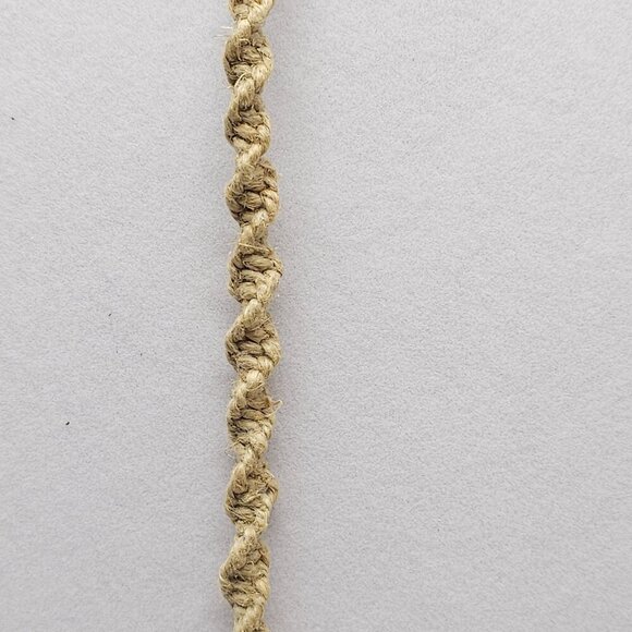 Bohemian Cowrie Shell Necklace With Braided Cord Wood Beads Vintage - Picture 3 of 6